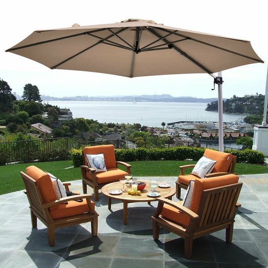 11ft Patio Offset Cantilever Umbrella - Tan