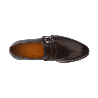 "Magnifico Monk" Single-Monk Loafer with Hand-Stitched Split-Toe Apron Details